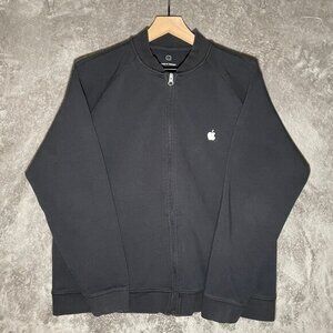 Apple Employee Jacket Mens Size Large Black Full Zip Sweater Sweatshirt